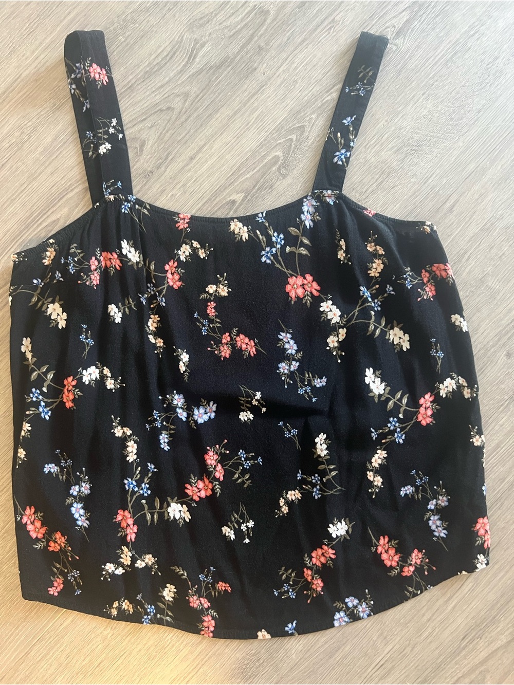 Black Floral Tank Top Women's Lightweight Summer Camisole